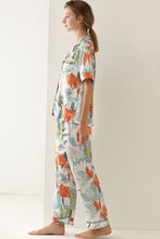 Load image into Gallery viewer, Botanical Print Button-Up Top and Pants Pajama Set
