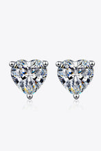 Load image into Gallery viewer, 2 Carat Moissanite Heart-Shaped Stud Earrings
