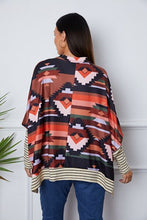 Load image into Gallery viewer, Geometric Striped Splicing Round Neck Blouse