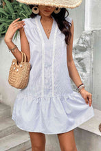 Load image into Gallery viewer, Notched Neck Ruffle Hem Sleeveless Dress