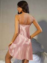 Load image into Gallery viewer, Spaghetti Strap Cowl Neck Satin Night Dress