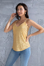 Load image into Gallery viewer, Sequin V-Neck Spaghetti Strap Cami