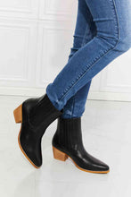 Load image into Gallery viewer, MMShoes Love the Journey Stacked Heel Chelsea Boot in Black