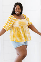 Load image into Gallery viewer, Mittoshop Sunny Meadow Full Size Run Gingham Babydoll Top