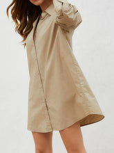 Load image into Gallery viewer, Button Up Long Sleeve Mini Shirt Dress