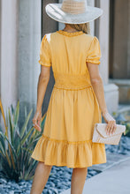 Load image into Gallery viewer, Smocked Frill Trim Ruffle Hem Dress
