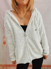 Load image into Gallery viewer, Zip Up Drawstring Long Sleeve Hooded Sweater