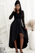 Load image into Gallery viewer, Lace High-Low V-Neck Dress