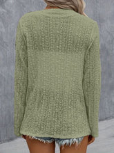 Load image into Gallery viewer, Eyelet Roll-Tab Sleeve Cardigan