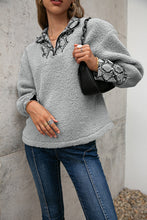 Load image into Gallery viewer, Snakeskin Print Sherpa Quarter-Zip Sweatshirt