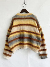 Load image into Gallery viewer, Striped Round Neck Long Sleeve Sweater