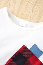 Load image into Gallery viewer, Girls Plaid Sleeve Top and Pants Set