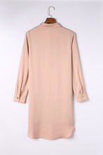 Load image into Gallery viewer, Sequin Button Front High-Low Shirt Dress