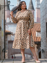 Load image into Gallery viewer, Plus Size Terrazzo Tie Waist Midi Dress