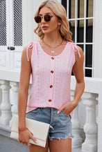 Load image into Gallery viewer, Eyelet Round Neck Wide Strap Tank