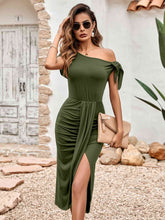 Load image into Gallery viewer, Asymmetrical Front Slit Midi Dress