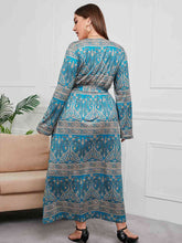 Load image into Gallery viewer, Plus Size V-Neck Tied Maxi Dress with Pocket