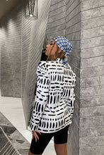 Load image into Gallery viewer, Printed One-Button Shawl Collar Blazer (Belt Not Included)