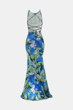 Load image into Gallery viewer, Botanical Print Halter Neck Crisscross Dress