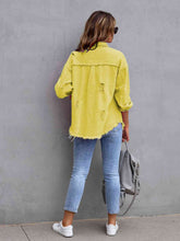 Load image into Gallery viewer, Distressed Drop Shoulder Denim Jacket