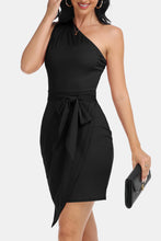Load image into Gallery viewer, Tie Front One-Shoulder Sleeveless Dress