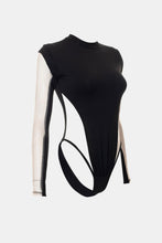 Load image into Gallery viewer, Spliced Mesh Bodysuit and Ruched Skirt Set