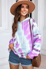 Load image into Gallery viewer, Dropped Sleeve Tie-dye Hoodie with Drawstring