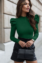 Load image into Gallery viewer, Mock Neck Puff Sleeve Bodysuit
