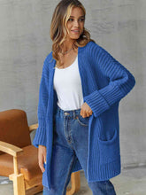 Load image into Gallery viewer, Open Front Long Sleeve Cardigan with Pockets