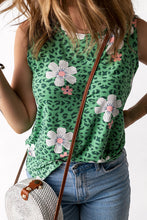 Load image into Gallery viewer, Printed Side Slit Round Neck Tank