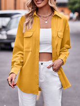 Load image into Gallery viewer, Pocketed Button Up Dropped Shoulder Shacket