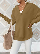 Load image into Gallery viewer, Half Zip Long Sleeve Knit Top