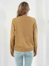 Load image into Gallery viewer, Openwork V-Neck Sweater