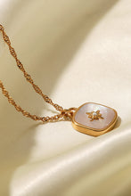 Load image into Gallery viewer, Inlaid Shell Square Pendant Necklace