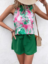 Load image into Gallery viewer, Floral Tied Round Neck Tank