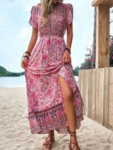 Load image into Gallery viewer, Floral Slit V-Neck Maxi Dress