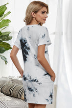 Load image into Gallery viewer, Tie-Dye Round Neck Tee Dress with Pockets