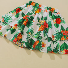 Load image into Gallery viewer, Girls Layered Cami and Pineapple Print Skirt Set