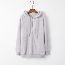 Load image into Gallery viewer, Full Size Quarter-Zip Drawstring Teddy Hoodie