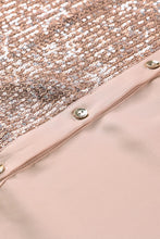 Load image into Gallery viewer, Sequin Button Front High-Low Shirt Dress