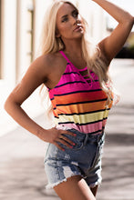 Load image into Gallery viewer, Striped Gradient Ladder-Cutout Tank