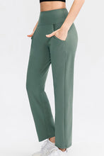 Load image into Gallery viewer, Elastic High Waist Sports Straight Leg Pants