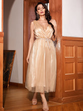 Load image into Gallery viewer, Tie Waist Sleeveless Tulle Dress