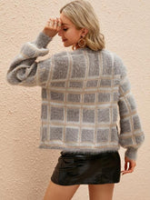 Load image into Gallery viewer, Open Front Plaid Long Sleeve Cardigan