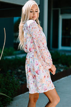 Load image into Gallery viewer, Floral Bubble Sleeve V-Neck Dress