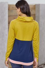 Load image into Gallery viewer, Color Block Raglan Sleeve Drawstring Sweatshirt