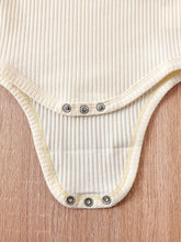 Load image into Gallery viewer, Baby Girl Graphic Ribbed Ruffle Shoulder Bodysuit and Printed Pants Set
