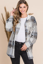 Load image into Gallery viewer, Reborn J Plaid Button Up Drawstring Hooded Jacket