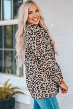 Load image into Gallery viewer, Leopard Drawstring Waist Jacket with Pockets