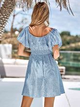 Load image into Gallery viewer, Leopard Square Neck A-Line Dress